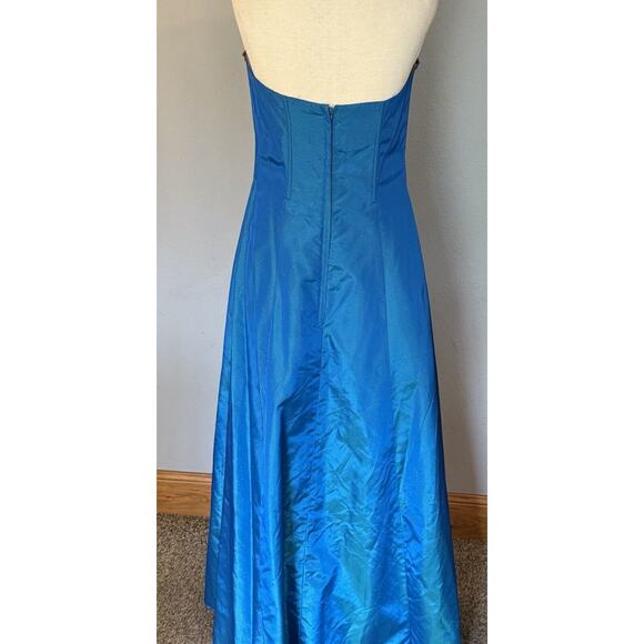 VTG Jessica Mcclintock Dress Sz 7 Formal Gunne Sax Blue Glitter Boning READ - Picture 5 of 16